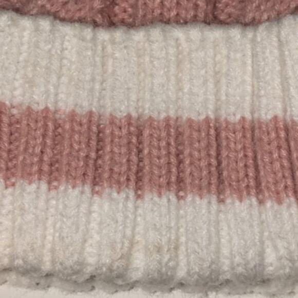 Disney Junior Kids 2T-5T Pink Minnie Mouse Cable Knit Beanie Winter Hat Pompom - Picture 6 of 6